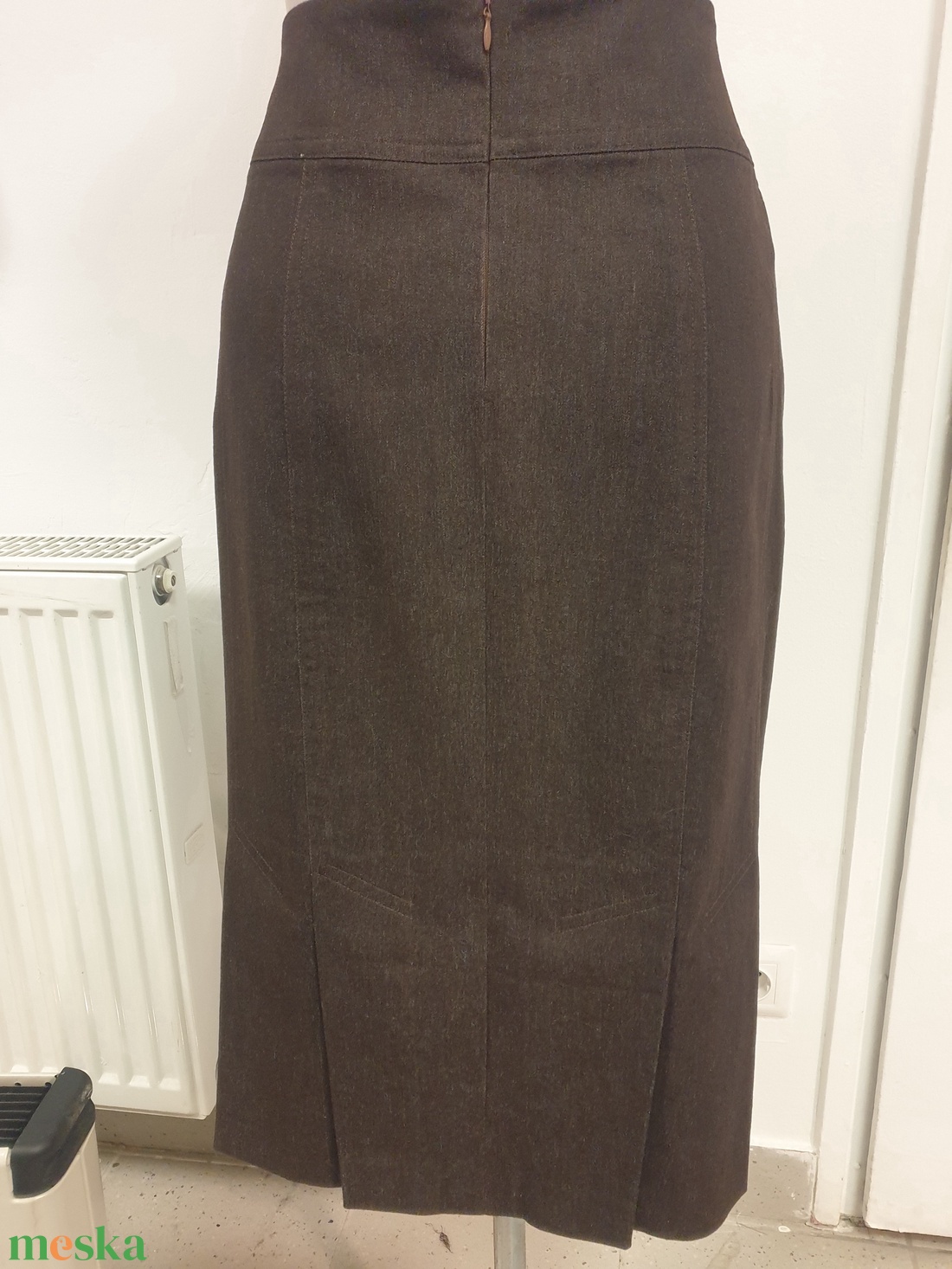 Barna sztreccs farmer kétrészes ruha - ruha & divat - női ruha - alkalmi ruha & estélyi ruha - Meska.hu