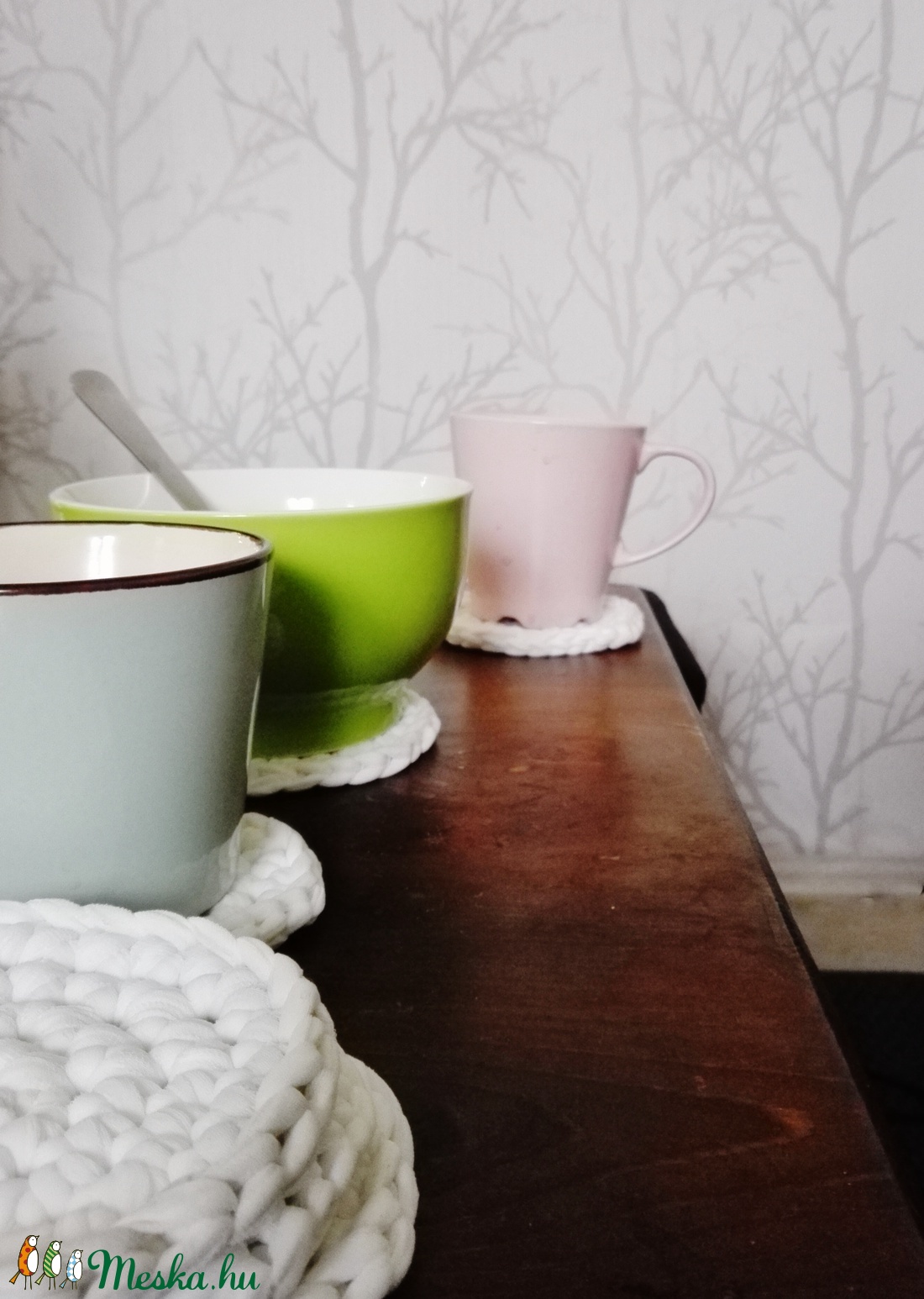 Fehér horgolt poháralátét - otthon & életmód - dekoráció - Meska.hu