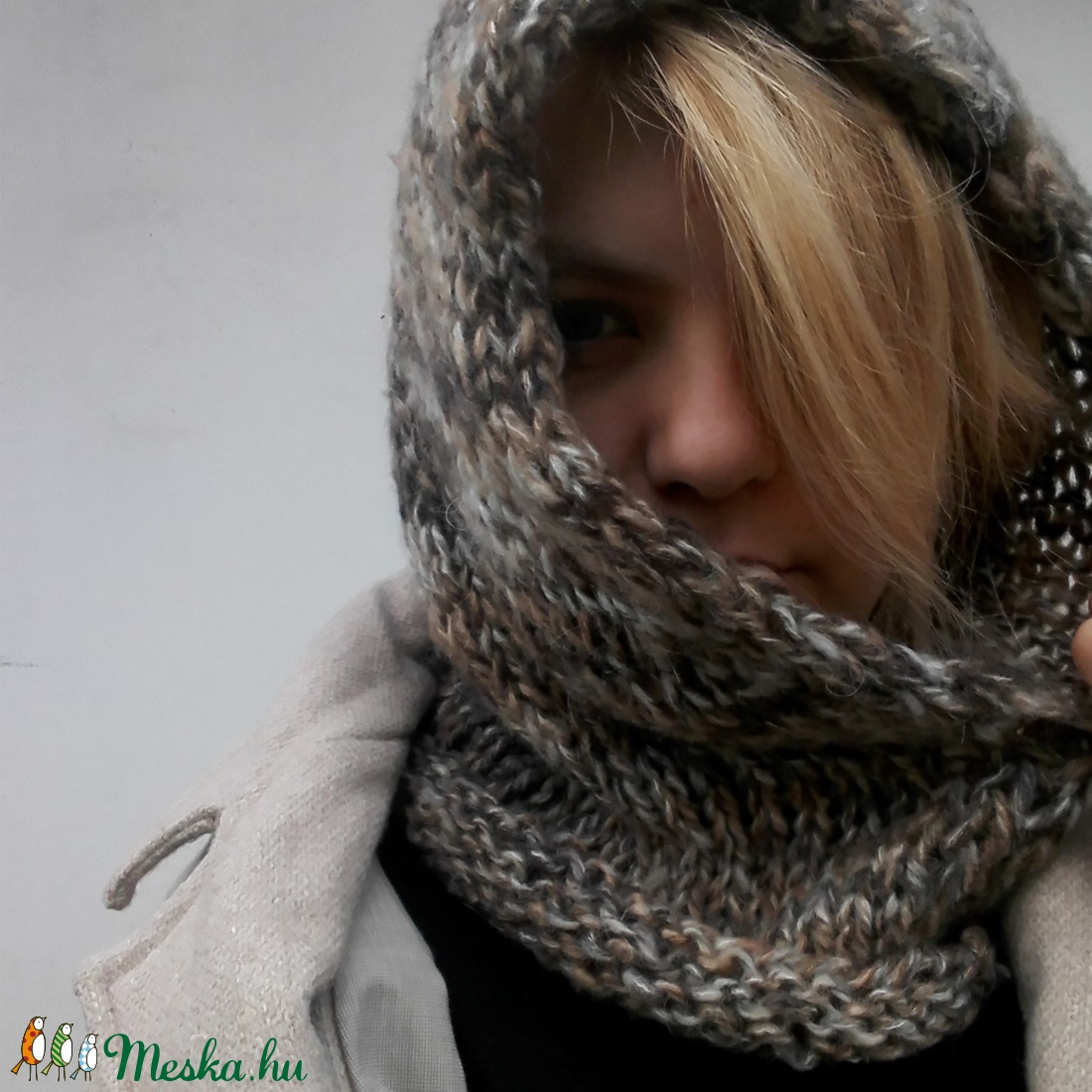 Barnás puha kapucni - ruha & divat - sál, sapka, kendő - Meska.hu