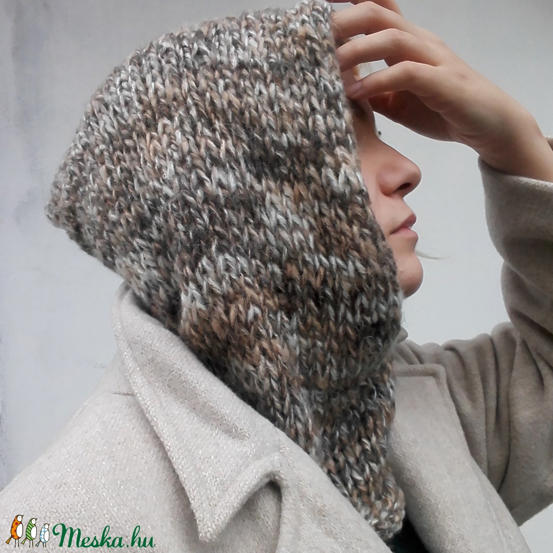 Barnás puha kapucni - ruha & divat - sál, sapka, kendő - Meska.hu