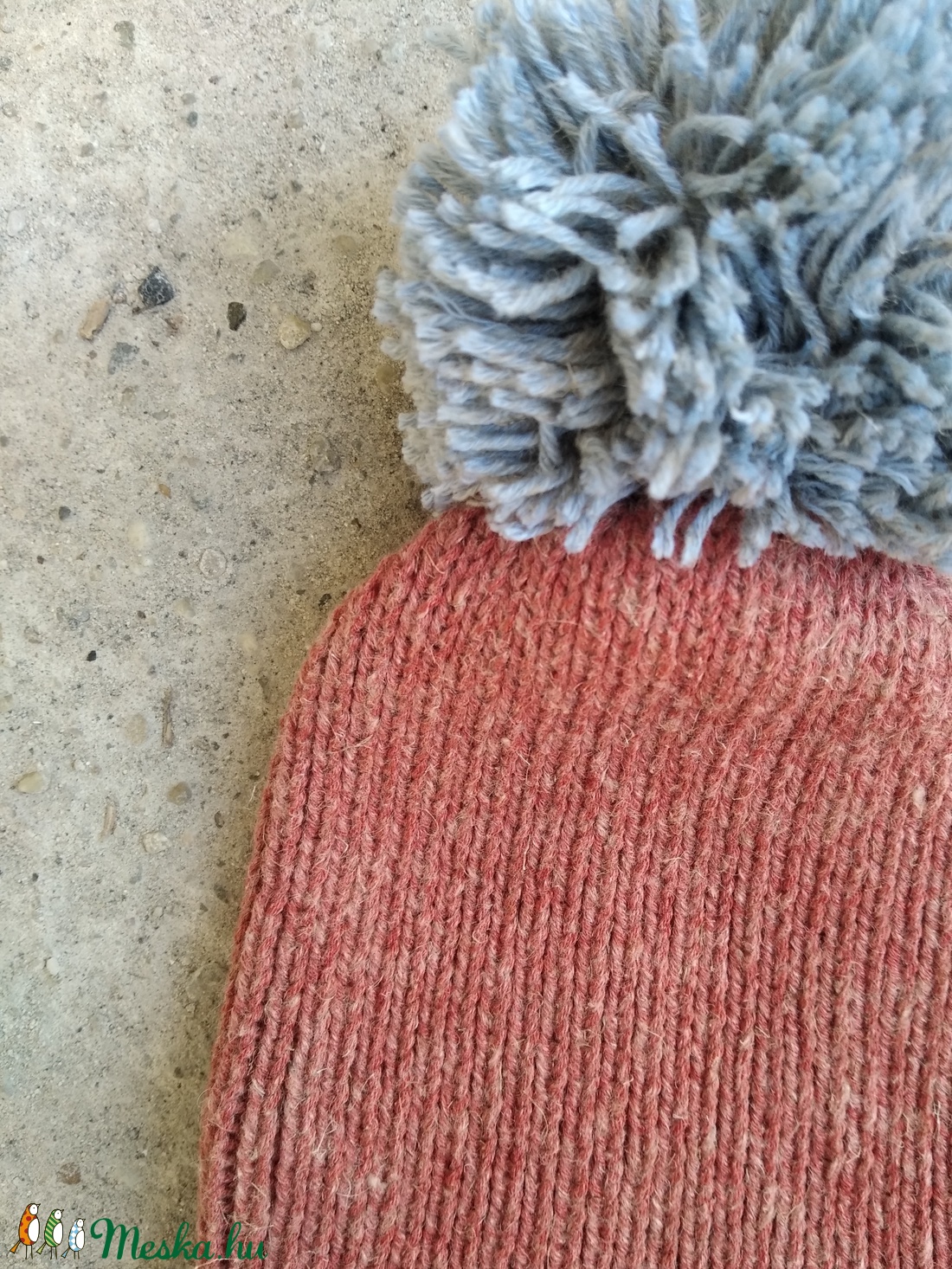 Mályva színű kötött sapka - ruha & divat - sál, sapka, kendő - sapka - Meska.hu