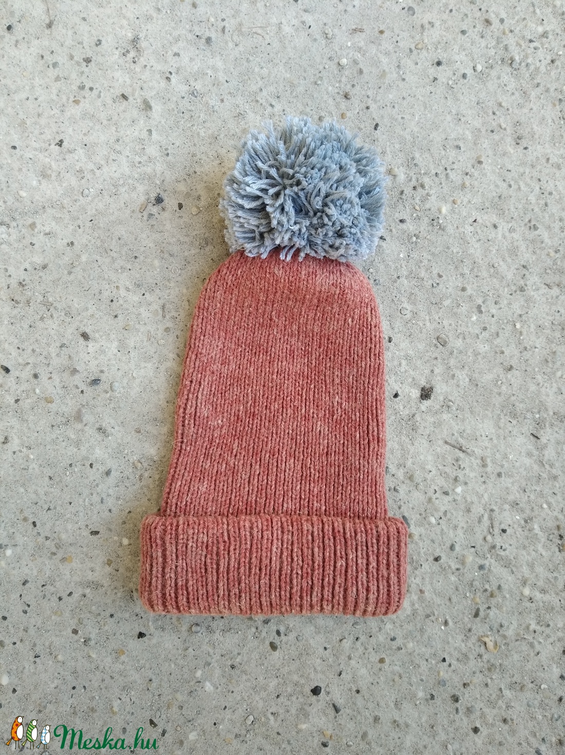 Mályva színű kötött sapka - ruha & divat - sál, sapka, kendő - sapka - Meska.hu