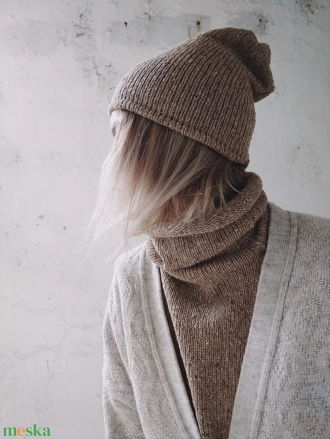 Kötött Tweedsapka / Sütitészta - ruha & divat - sál, sapka, kendő - sapka - Meska.hu