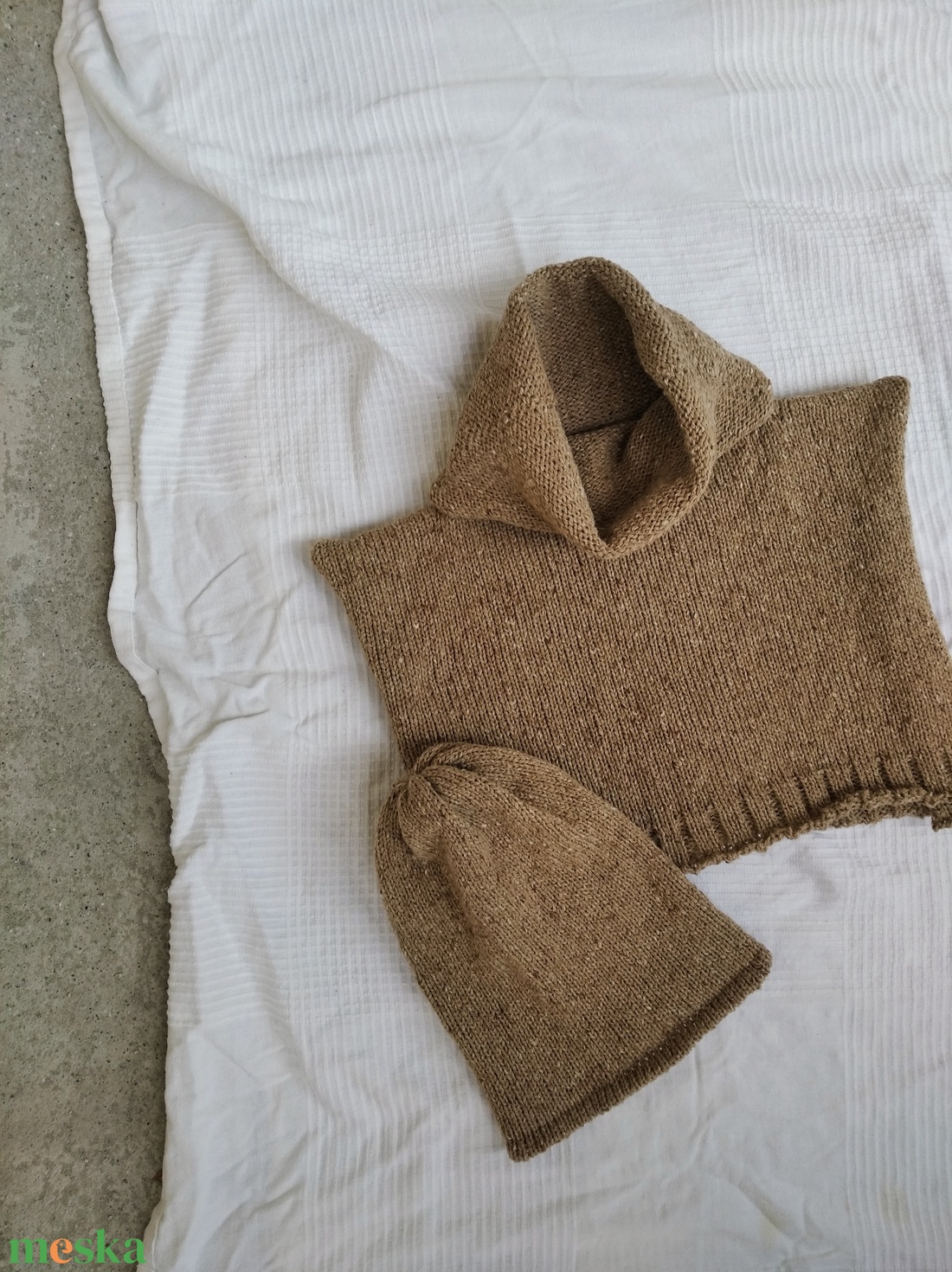 Kötött Tweedsapka / Sütitészta - ruha & divat - sál, sapka, kendő - sapka - Meska.hu