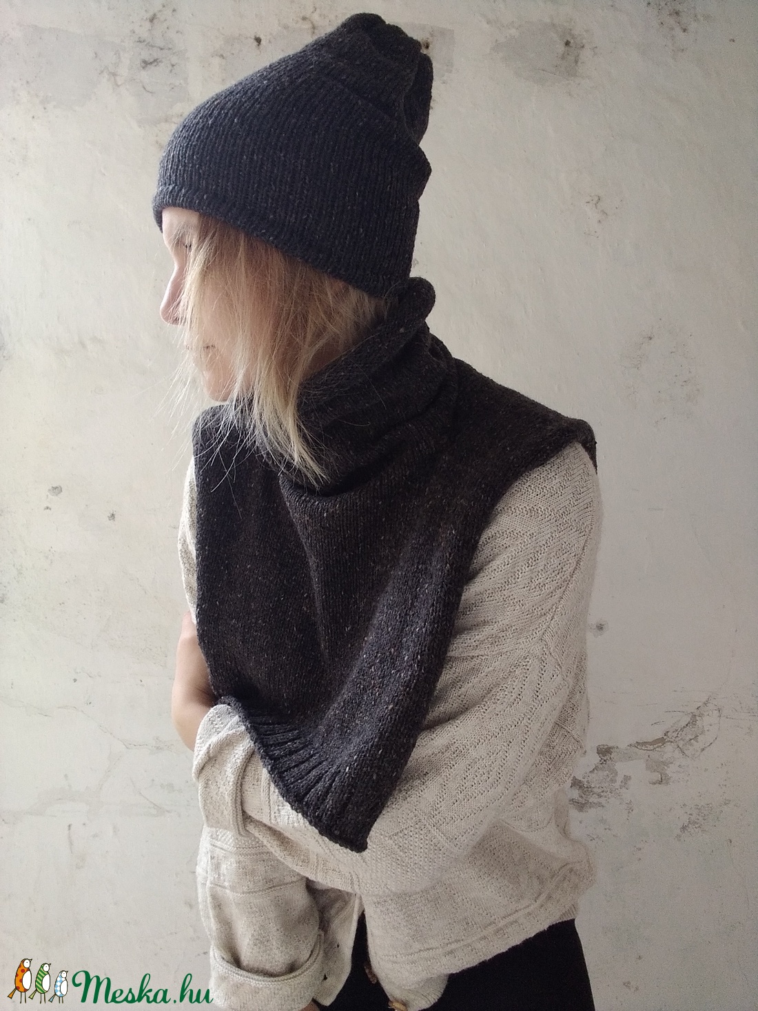 Kötött Tweedgallér / Borsszem - ruha & divat - sál, sapka, kendő - sál - Meska.hu