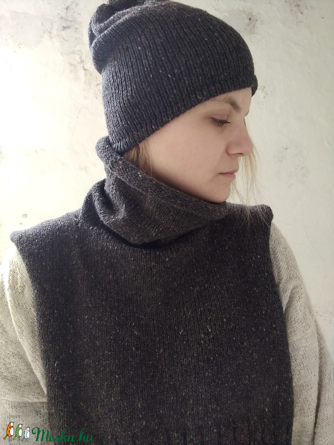 Kötött Tweedgallér / Borsszem - ruha & divat - sál, sapka, kendő - sál - Meska.hu