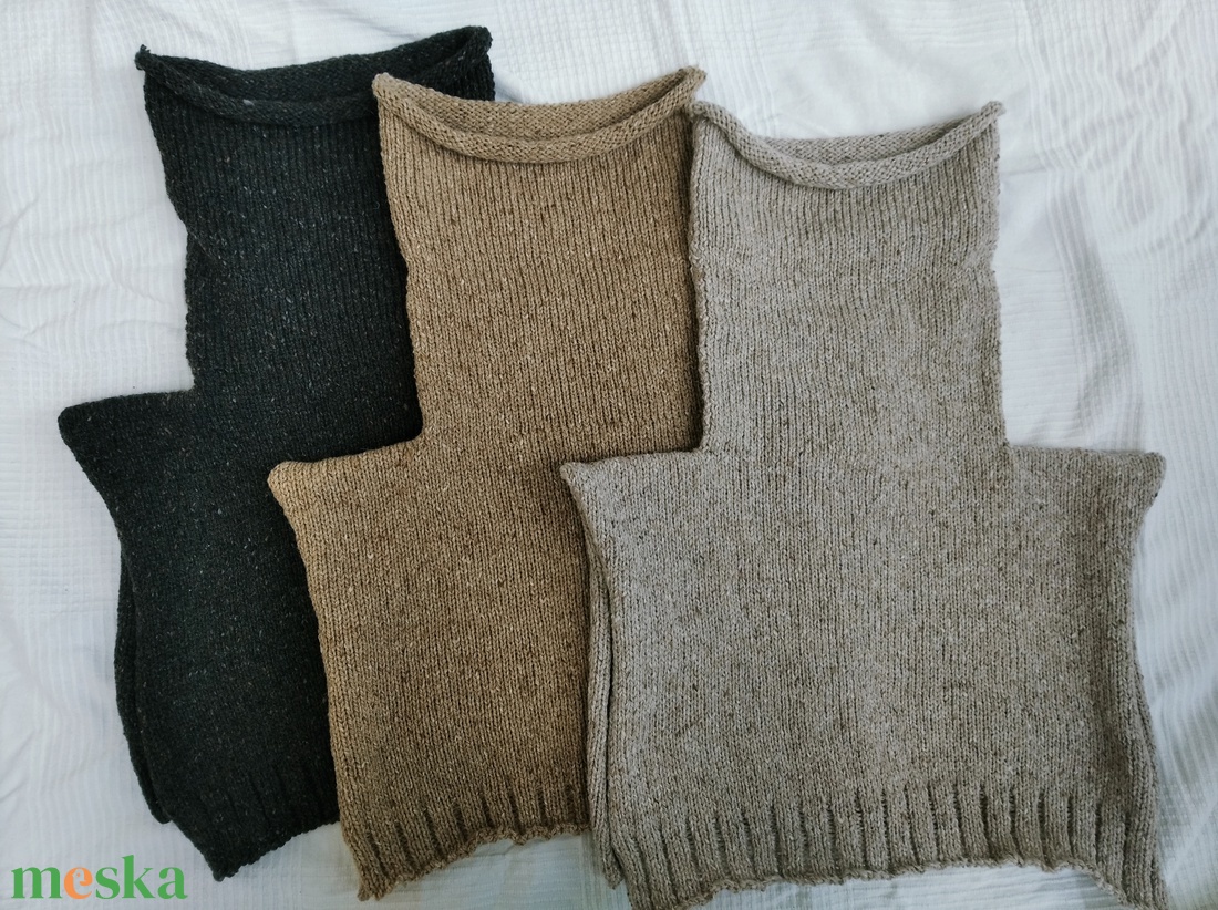 Kötött Tweedgallér / Homok - ruha & divat - sál, sapka, kendő - sál - Meska.hu