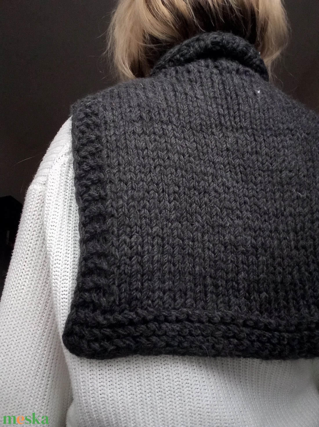 Kötött puha szürke gallér - ruha & divat - sál, sapka, kendő - sál - Meska.hu Kötött puha szürke gallér - ruha & divat - sál, sapka, kendő - sál - Meska.hu