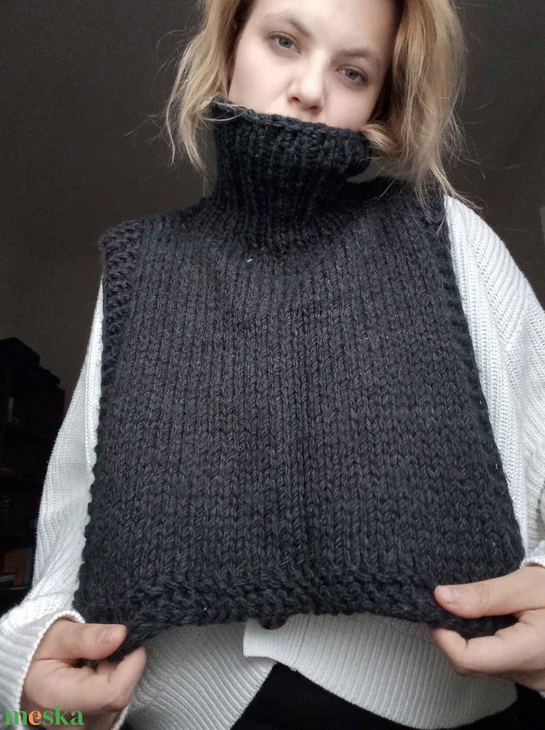 Kötött puha szürke gallér - ruha & divat - sál, sapka, kendő - sál - Meska.hu Kötött puha szürke gallér - ruha & divat - sál, sapka, kendő - sál - Meska.hu