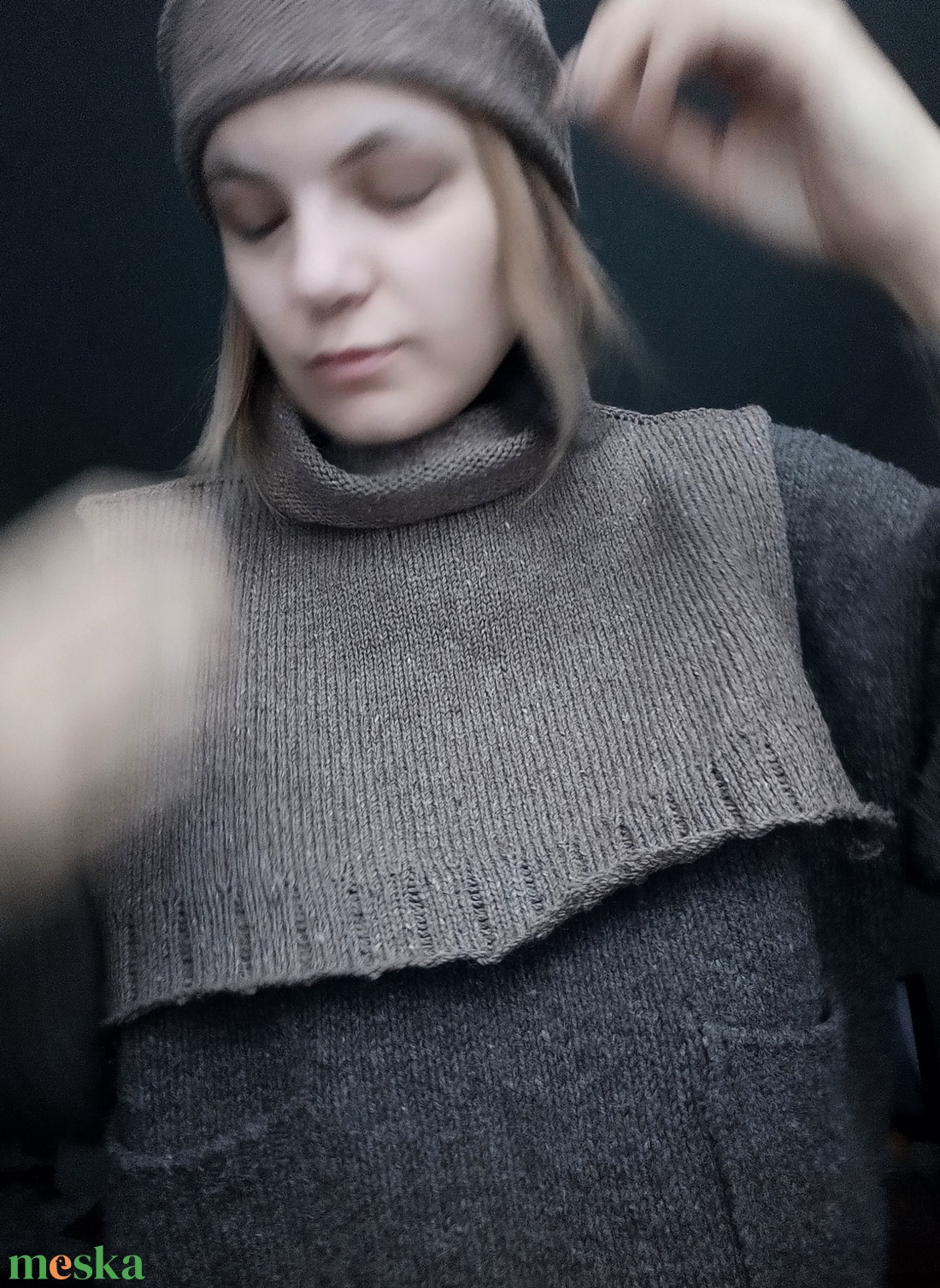 Kötött Tweedgallér és sapka / Grizzly - ruha & divat - sál, sapka, kendő - sál - Meska.hu Kötött Tweedgallér és sapka / Grizzly - ruha & divat - sál, sapka, kendő - sál - Meska.hu