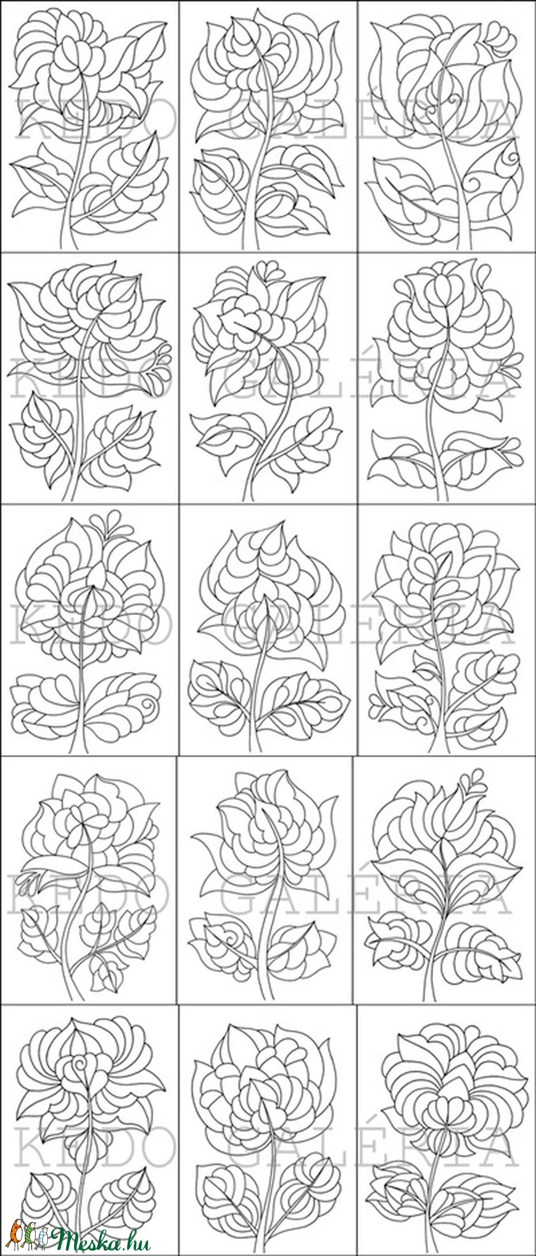 Táncoló tulipánok- nyomtatható tulipános sablon füzet -  - Meska.hu