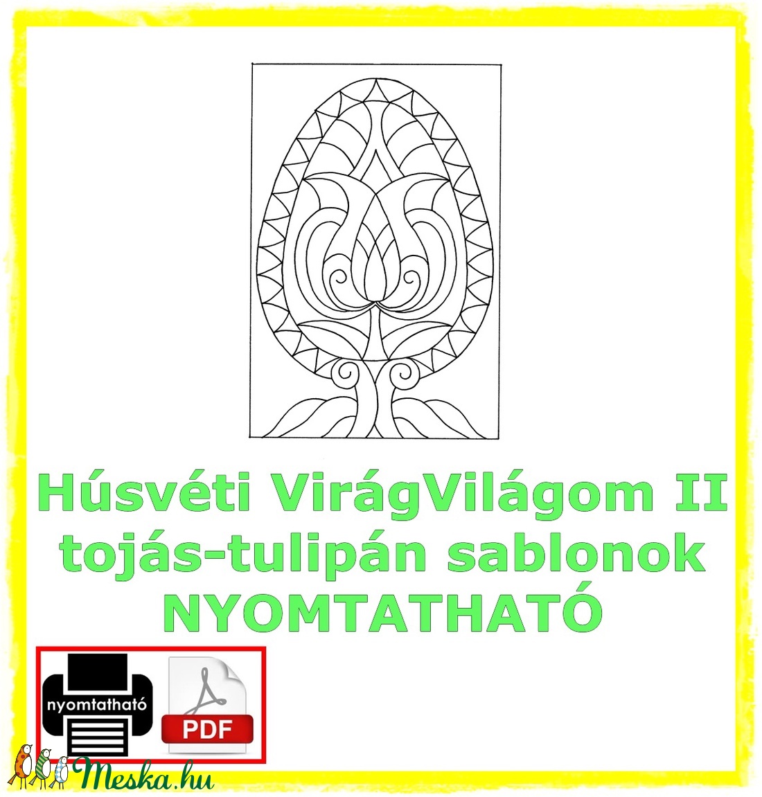 Húsvéti virág-világom II.- nyomtatható tulipános sablon füzet -  - Meska.hu