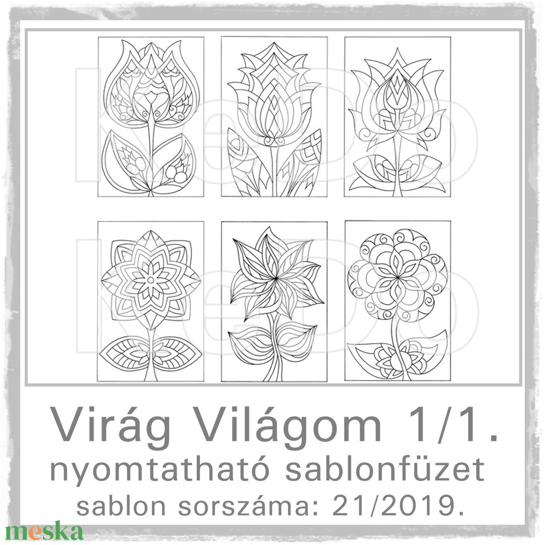 Virág-világom I/1.- nyomtatható virágos sablon füzet -  - Meska.hu
