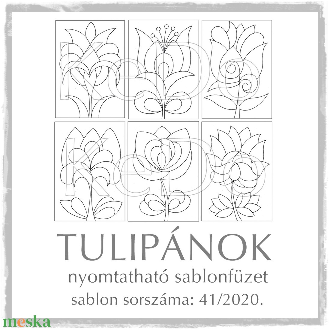 Tulipános sablonfüzet - 41/2020 -  - Meska.hu