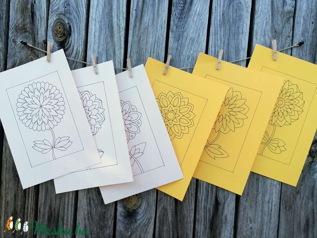 Virágos sablon lapok - művészet - grafika & illusztráció - Meska.hu