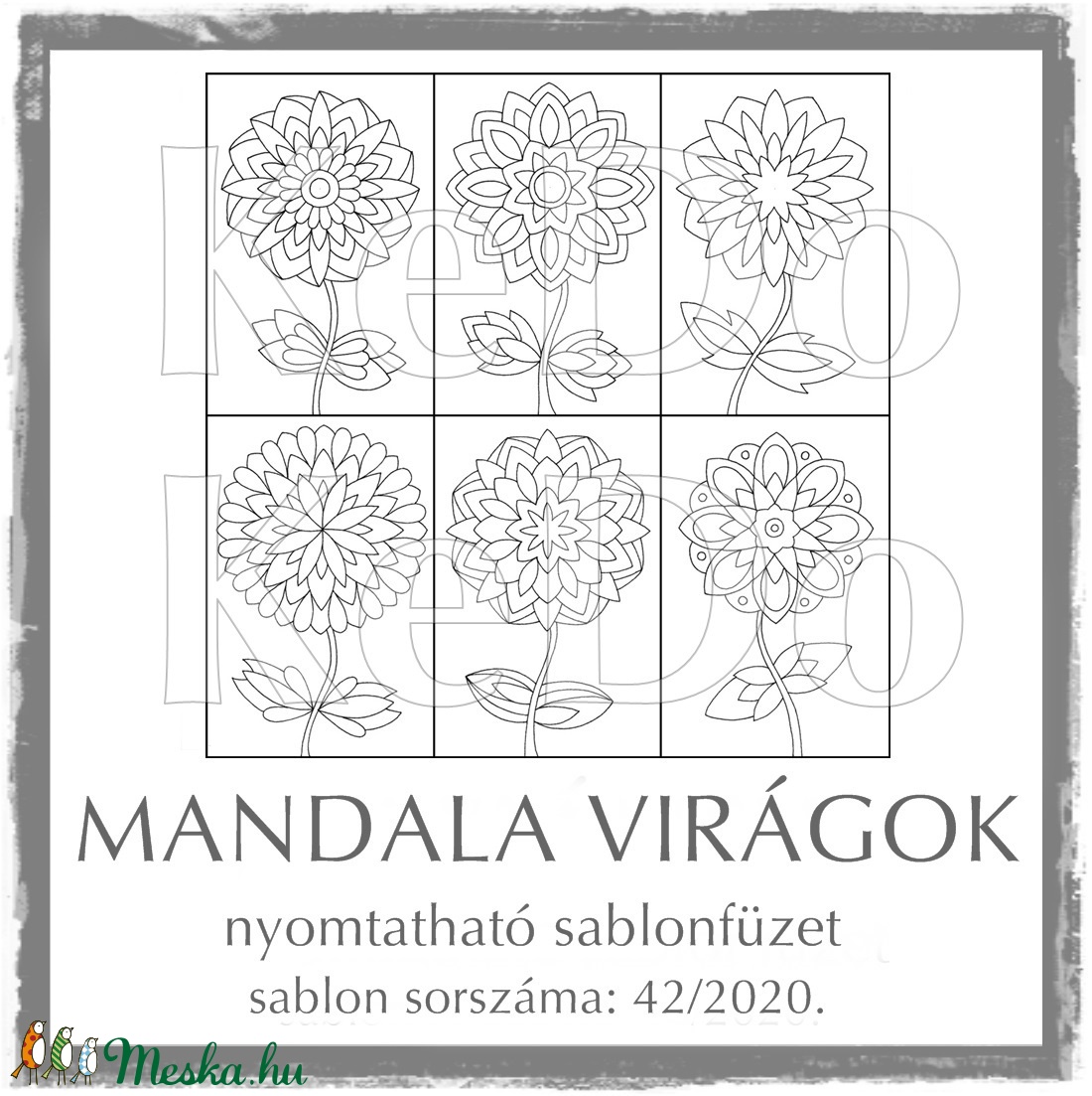 Virágos sablon lapok - művészet - grafika & illusztráció - Meska.hu