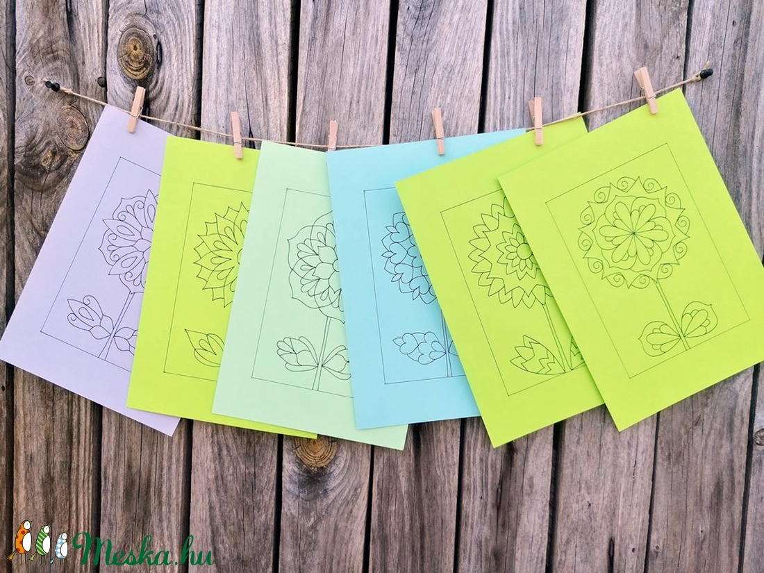 Virágos sablon lapok - művészet - grafika & illusztráció - Meska.hu