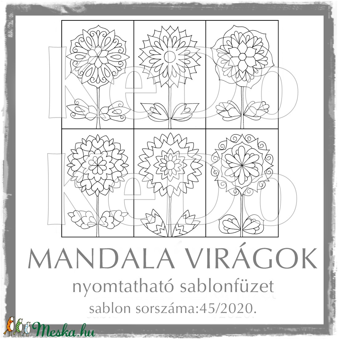 Virágos sablon lapok - művészet - grafika & illusztráció - Meska.hu