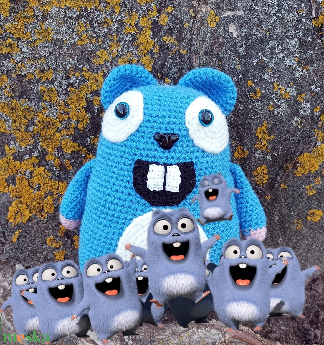 Horgolt lemming - játék & sport - plüssállat & játékfigura - más figura - Meska.hu