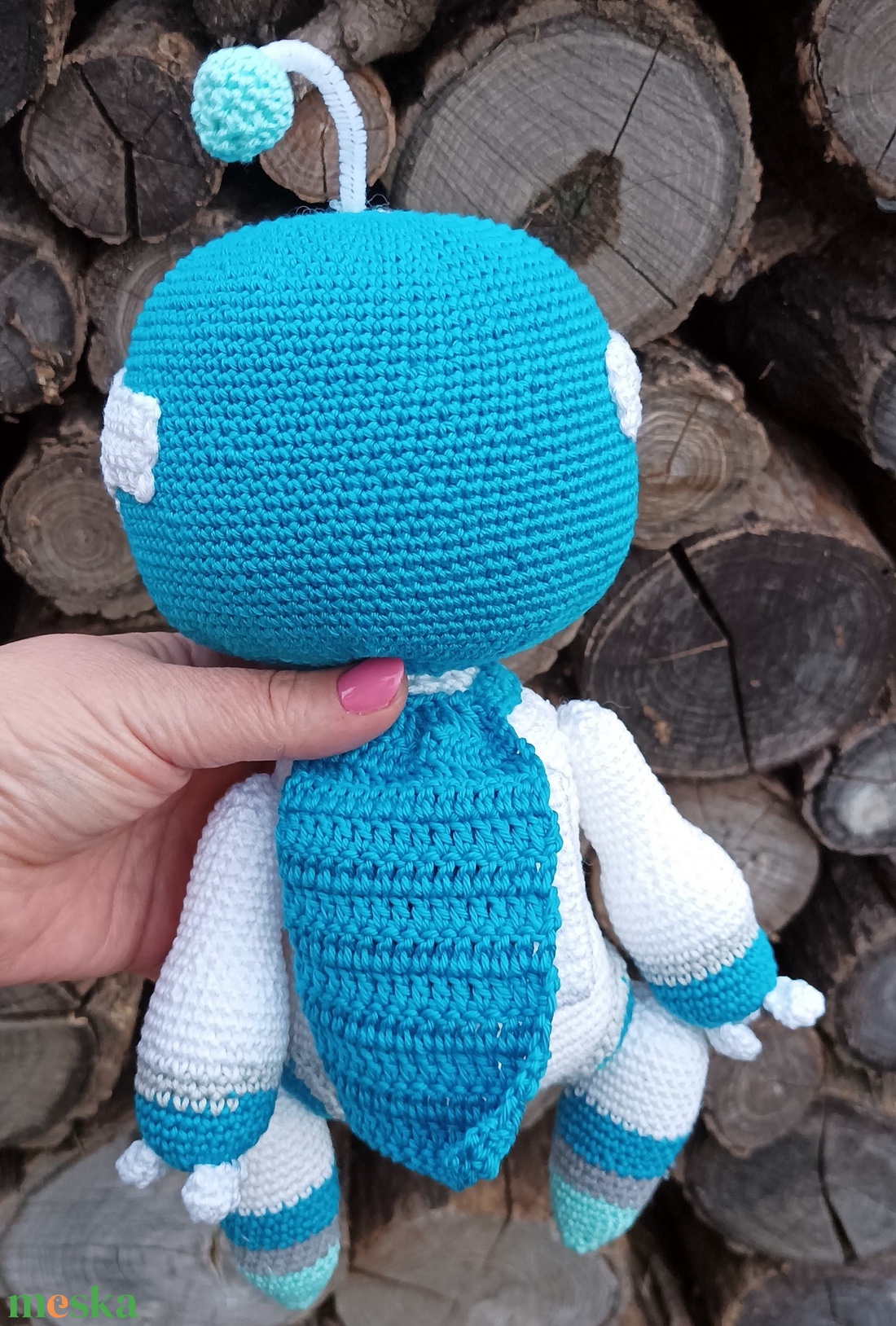 Astro Bot dekoratív jellegű horgolt játék - játék & sport - plüssállat & játékfigura - robot & gép - Meska.hu