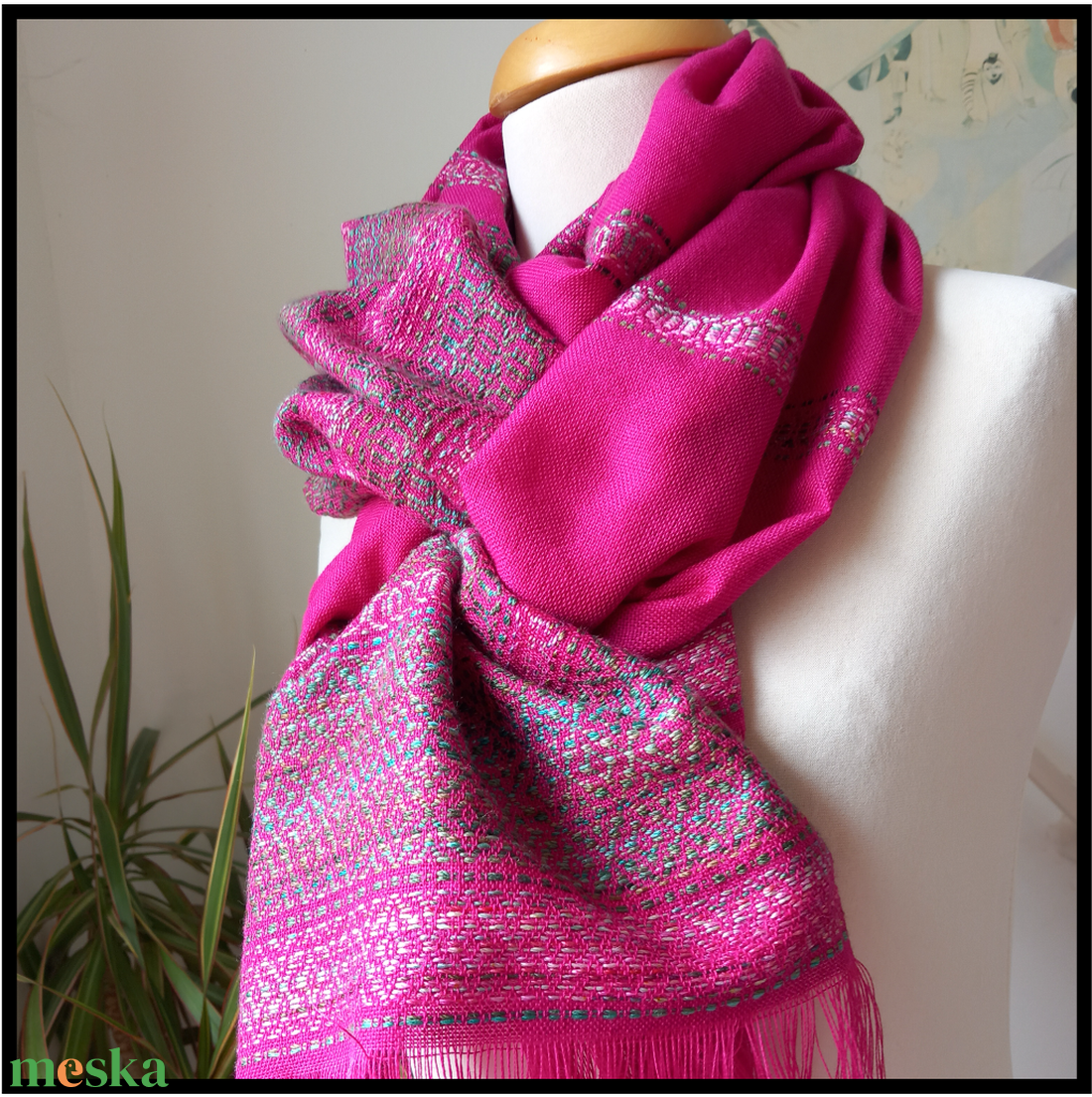 Fukszia kendő - ruha & divat - sál, sapka, kendő - kendő - Meska.hu