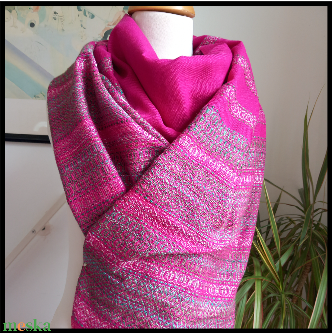 Fukszia kendő - ruha & divat - sál, sapka, kendő - kendő - Meska.hu