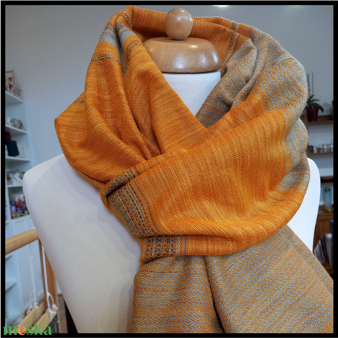 Homoktövis kendő - ruha & divat - sál, sapka, kendő - kendő - Meska.hu