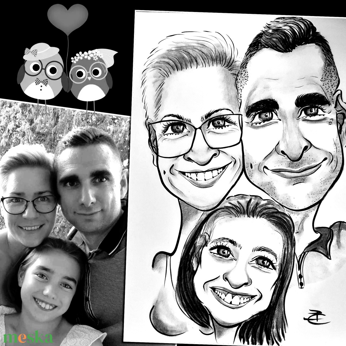 3 fős családi karikatúra - művészet - portré & karikatúra - karikatúra - Meska.hu 3 fős családi karikatúra - művészet - portré & karikatúra - karikatúra - Meska.hu