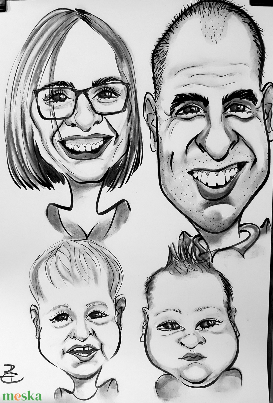 4 fős családi karikatúra - művészet - portré & karikatúra - karikatúra - Meska.hu 4 fős családi karikatúra - művészet - portré & karikatúra - karikatúra - Meska.hu