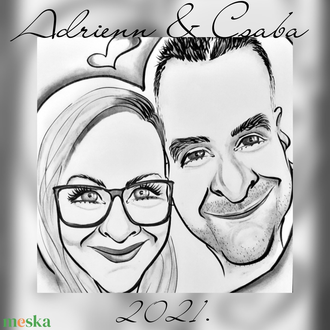 Szívecskés páros karikatúra ajándékba - művészet - portré & karikatúra - karikatúra - Meska.hu Szívecskés páros karikatúra ajándékba - művészet - portré & karikatúra - karikatúra - Meska.hu