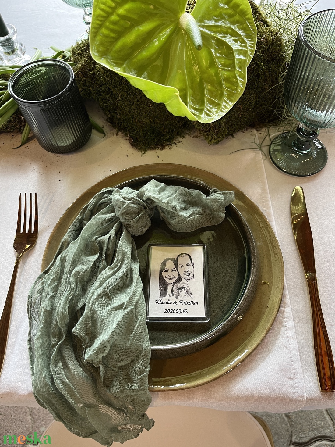 Karikatúra hűtőmágnes esküvői köszönőajándék - esküvő - emlék & ajándék - köszönőajándék - Meska.hu