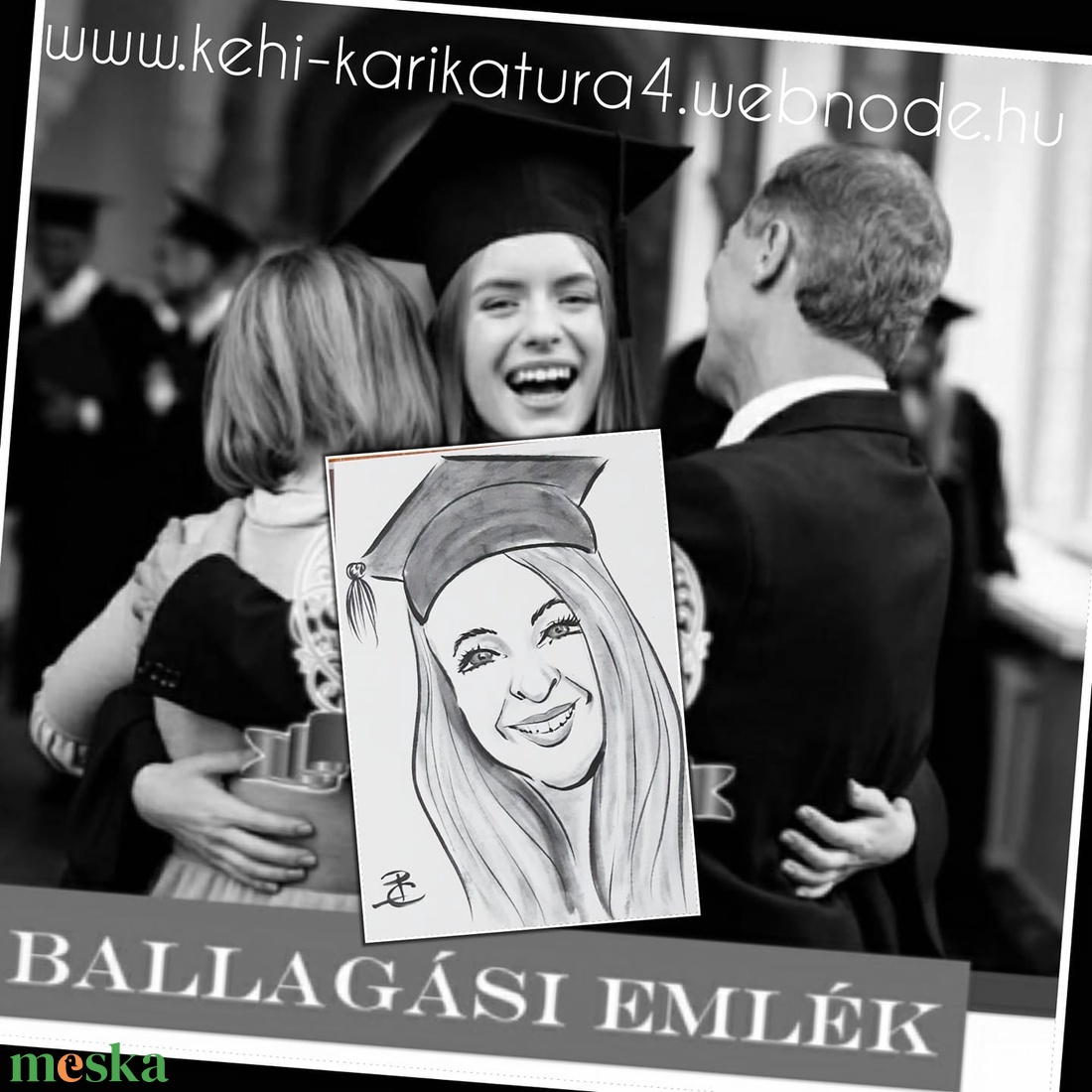4 fős diplomaosztós karikatúra - művészet - grafika & illusztráció - egyéb rajzok - Meska.hu