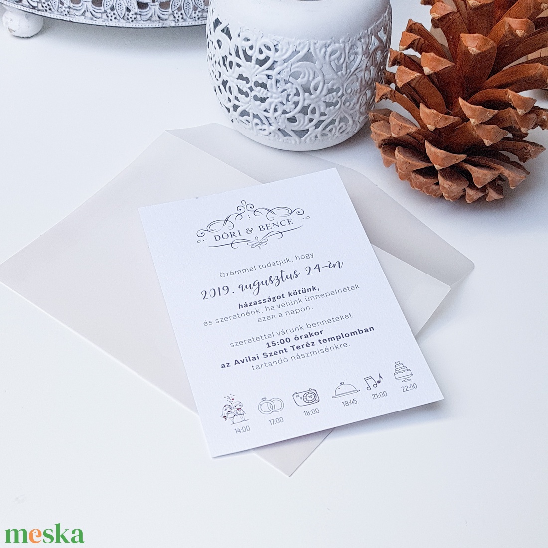 Esküvői meghívó - esküvő - meghívó & kártya - meghívó - Meska.hu
