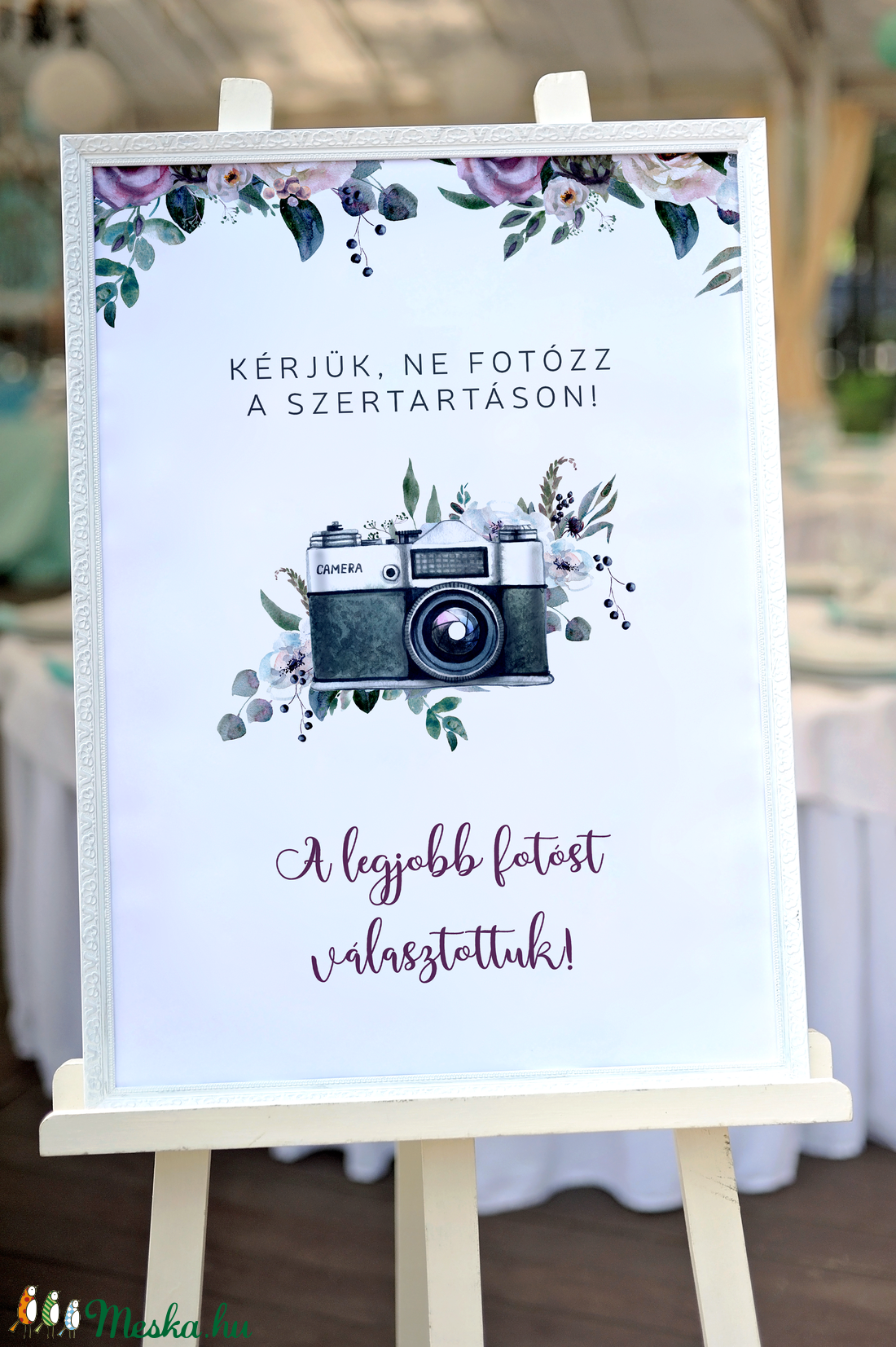 Kérjük ne fotózz � esküvői tábla A2 - esküvő - dekoráció - tábla & jelzés - Meska.hu