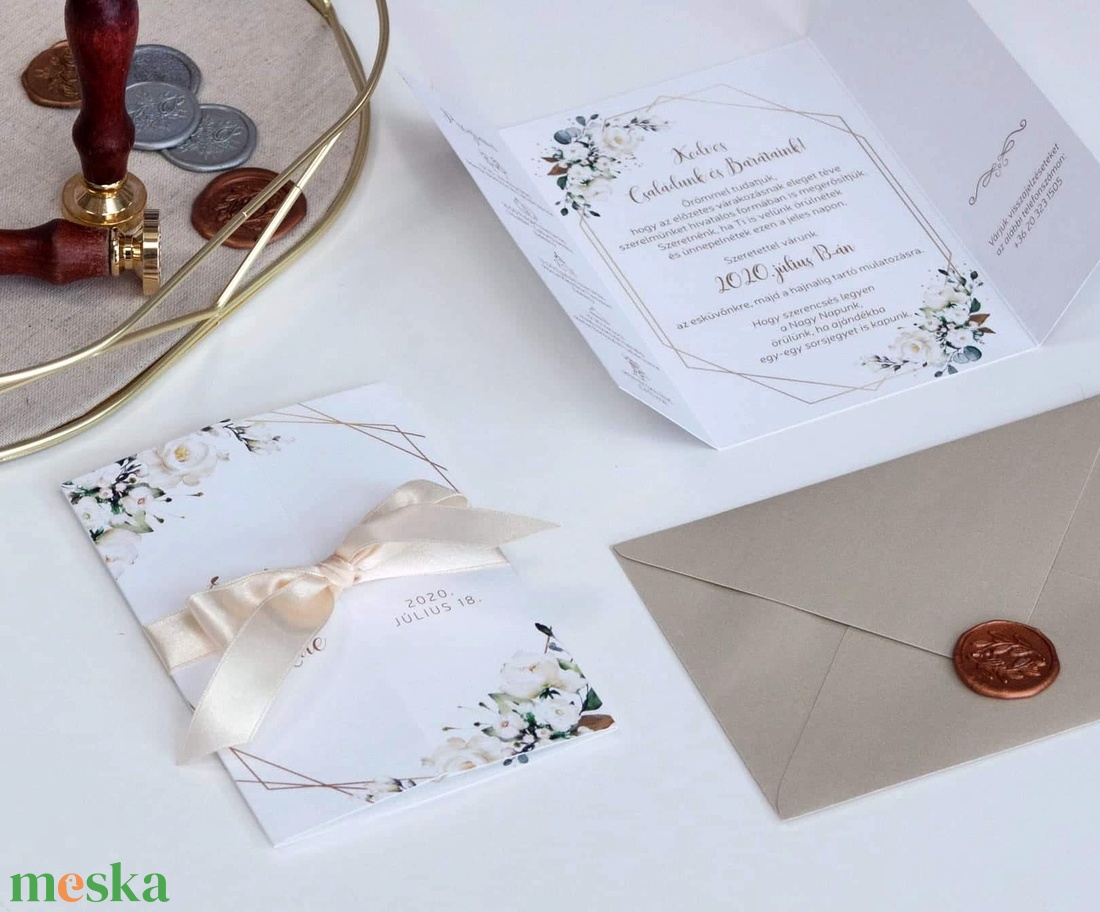 Ablakosan nyíló esküvői meghvó I. - esküvő - meghívó & kártya - meghívó - Meska.hu