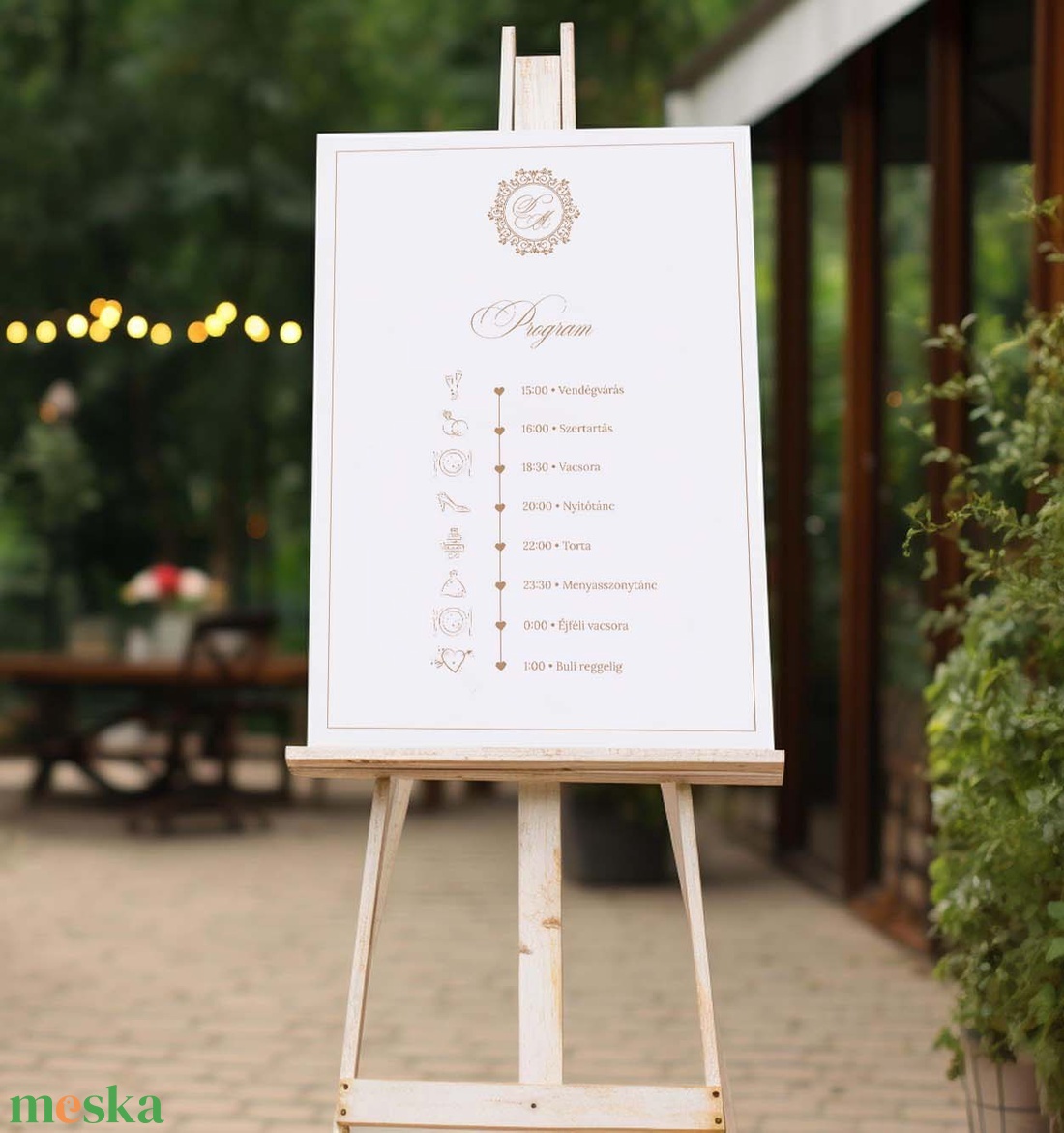 Elegáns esküvői program tábla - esküvő - meghívó & kártya - ültetési rend - Meska.hu Elegáns esküvői program tábla - esküvő - meghívó & kártya - ültetési rend - Meska.hu