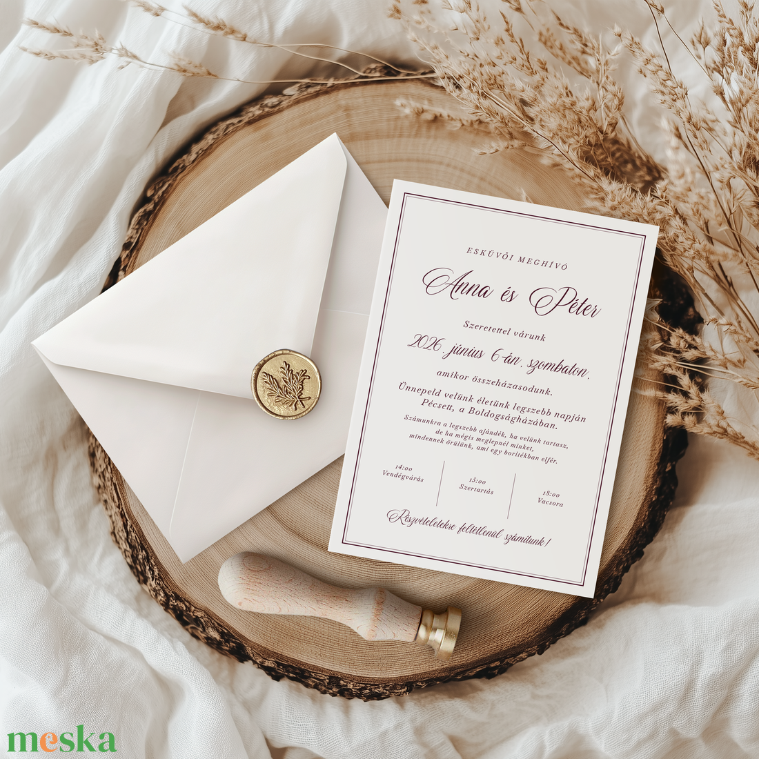 Classy esküvői meghívó - esküvő - meghívó & kártya - meghívó - Meska.hu