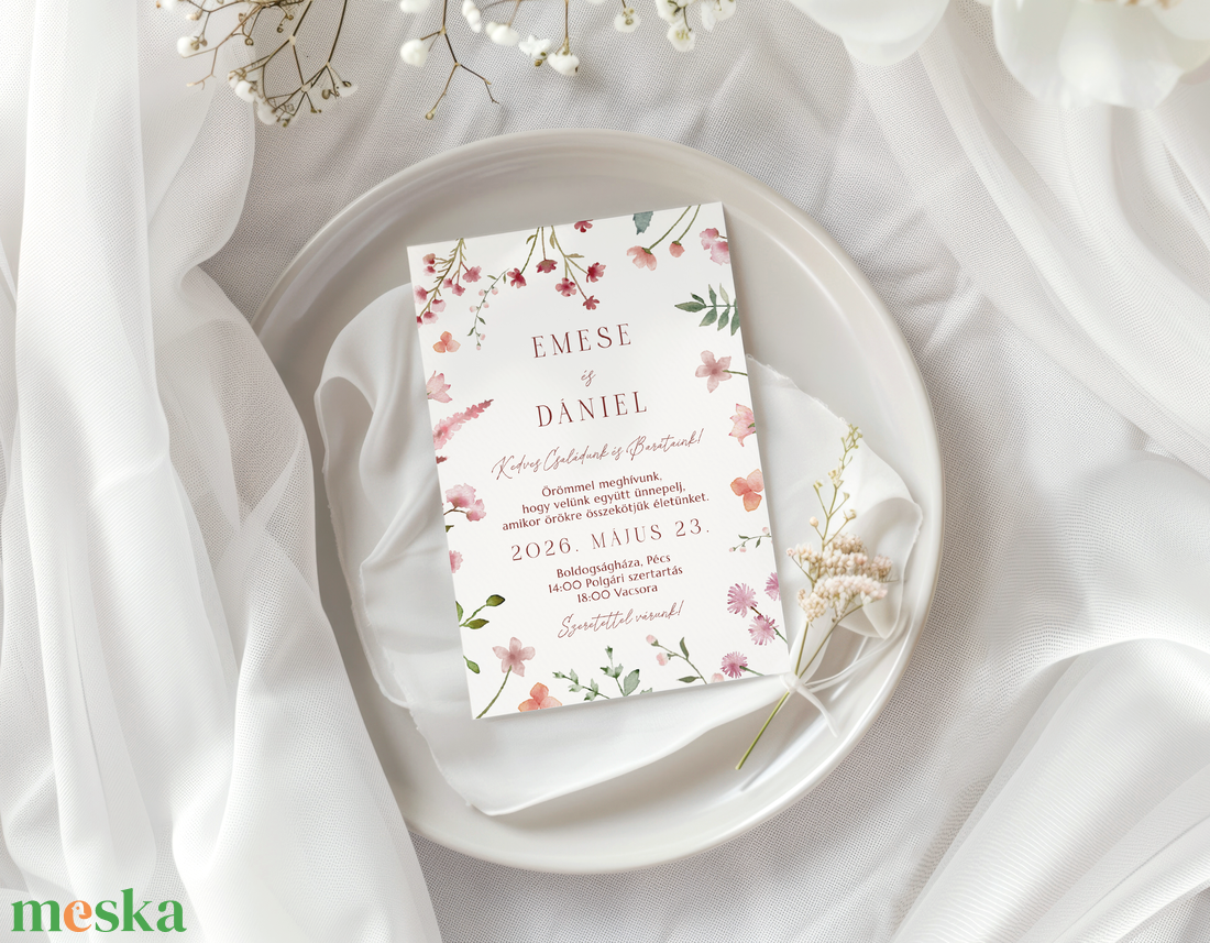 Sally esküvői meghívó - esküvő - meghívó & kártya - meghívó - Meska.hu