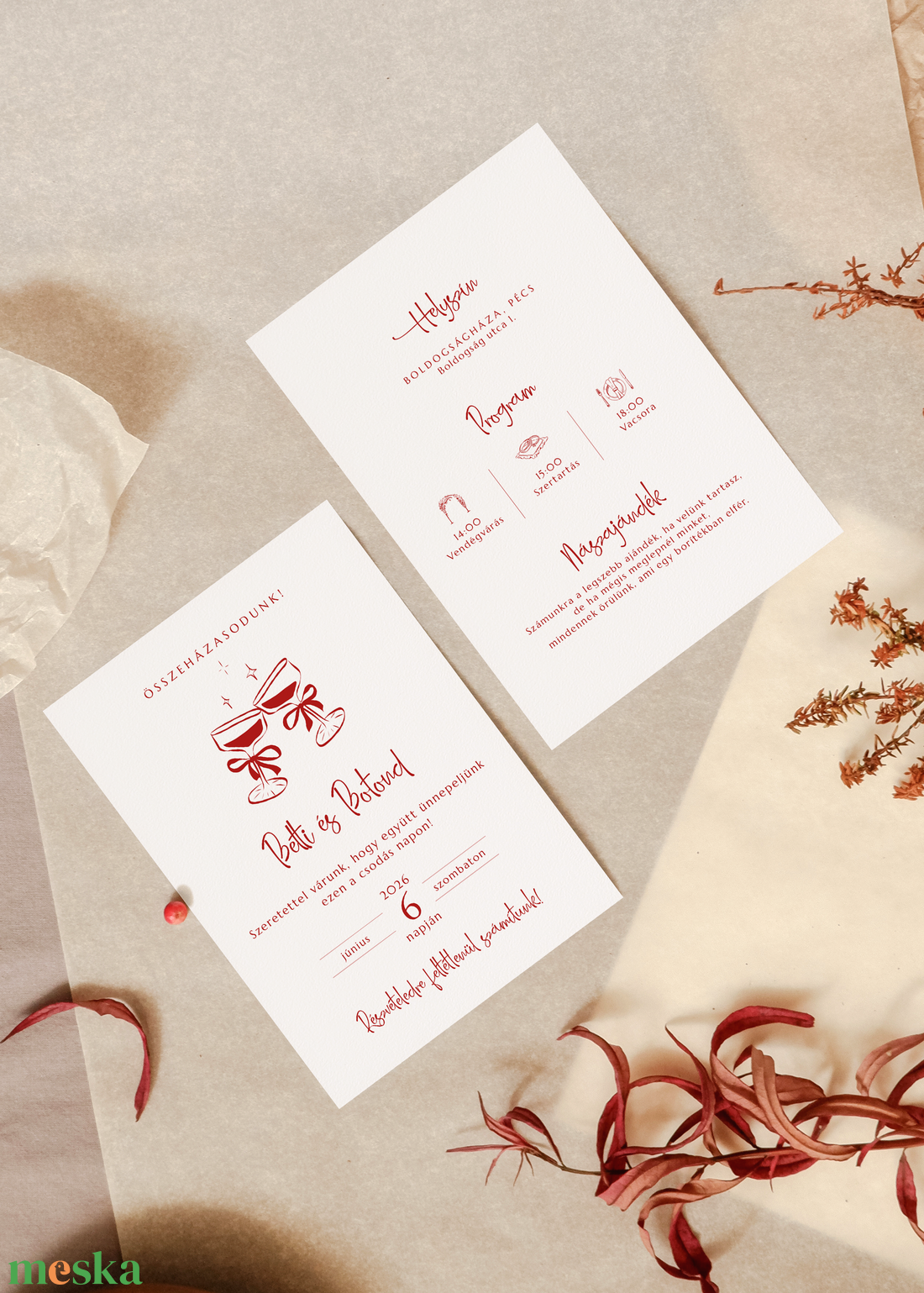 Paris esküvői meghívó - esküvő - meghívó & kártya - meghívó - Meska.hu