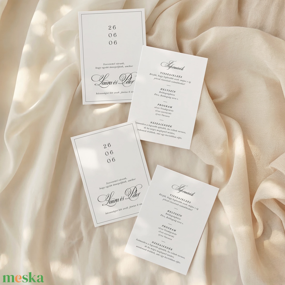 Monroe esküvői meghívó - esküvő - meghívó & kártya - meghívó - Meska.hu