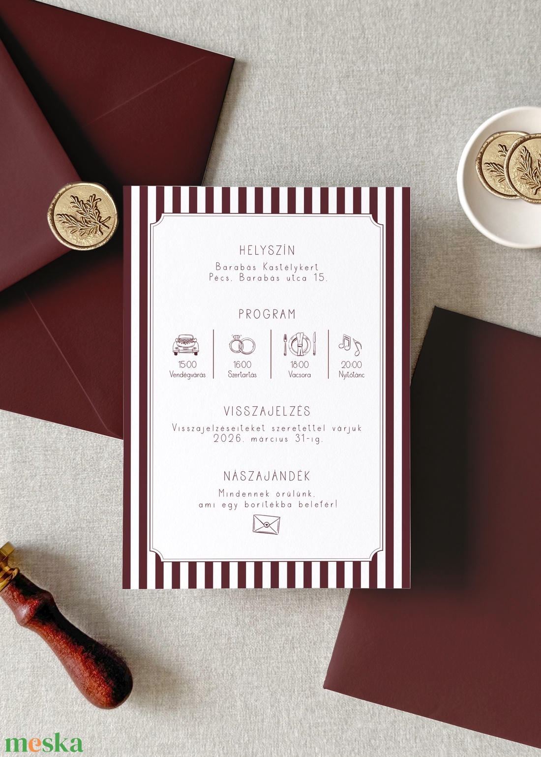 Signature Wine esküvői meghívó - esküvő - meghívó & kártya - meghívó - Meska.hu