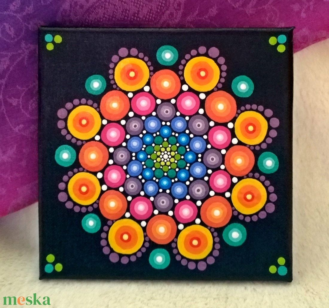 Szivárvány mandala - otthon & életmód - dekoráció - spiritualitás - mandala - Meska.hu