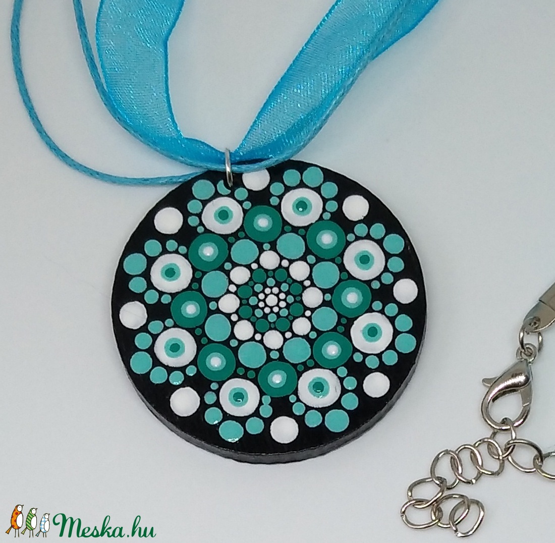 Türkiz mandala nyaklánc - ékszer - nyaklánc - medálos nyaklánc - Meska.hu Türkiz mandala nyaklánc - ékszer - nyaklánc - medálos nyaklánc - Meska.hu