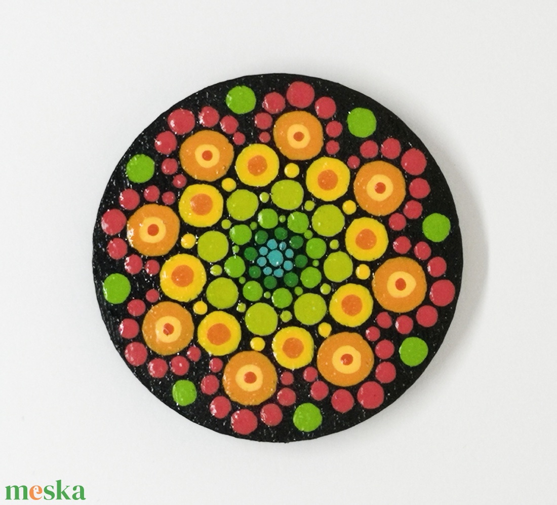 Neon mandala hűtőmágnes - otthon & életmód - konyhafelszerelés, tálalás - konyhai dekoráció - hűtőmágnes - Meska.hu
