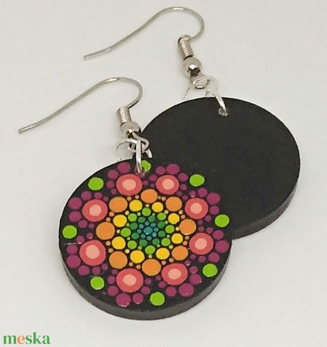 Neon mandala fülbevaló - ékszer - fülbevaló - lógós kerek fülbevaló - Meska.hu Neon mandala fülbevaló - ékszer - fülbevaló - lógós kerek fülbevaló - Meska.hu