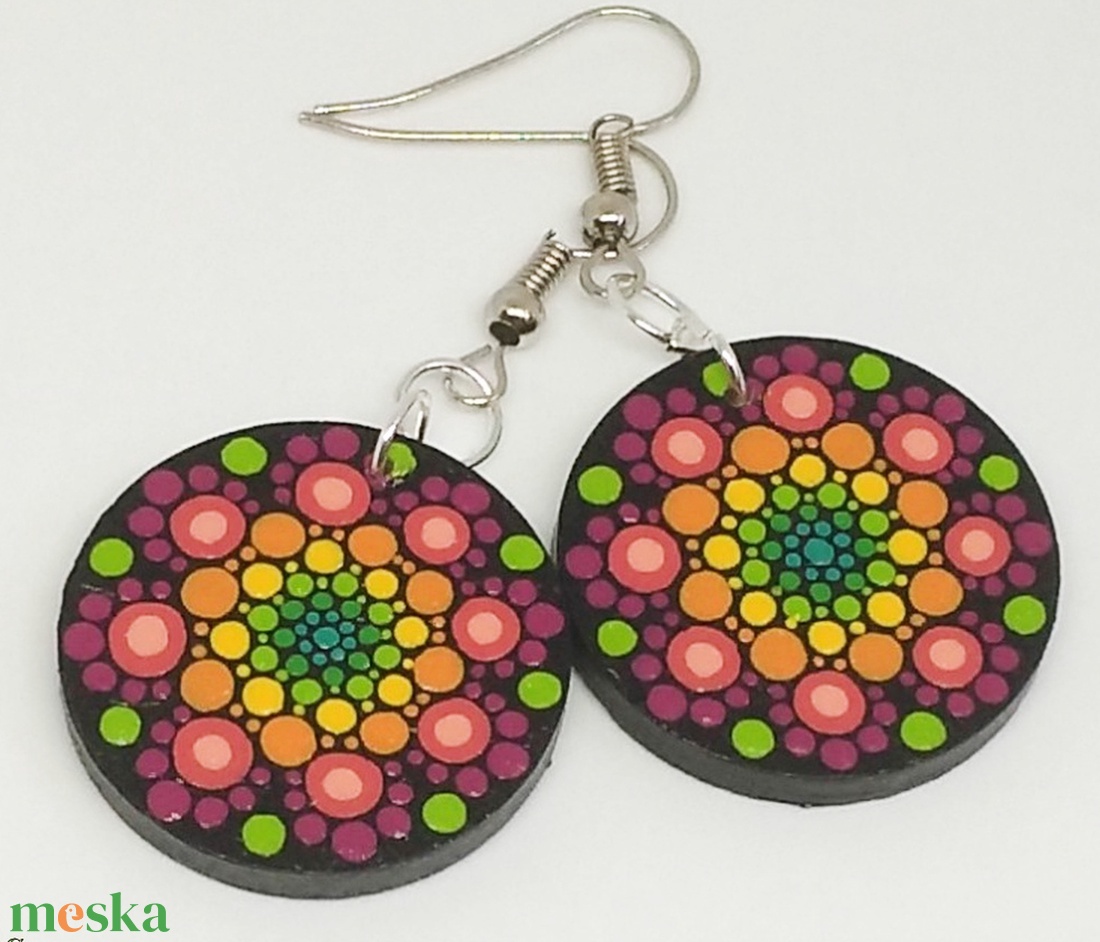 Neon mandala fülbevaló - ékszer - fülbevaló - lógós kerek fülbevaló - Meska.hu Neon mandala fülbevaló - ékszer - fülbevaló - lógós kerek fülbevaló - Meska.hu