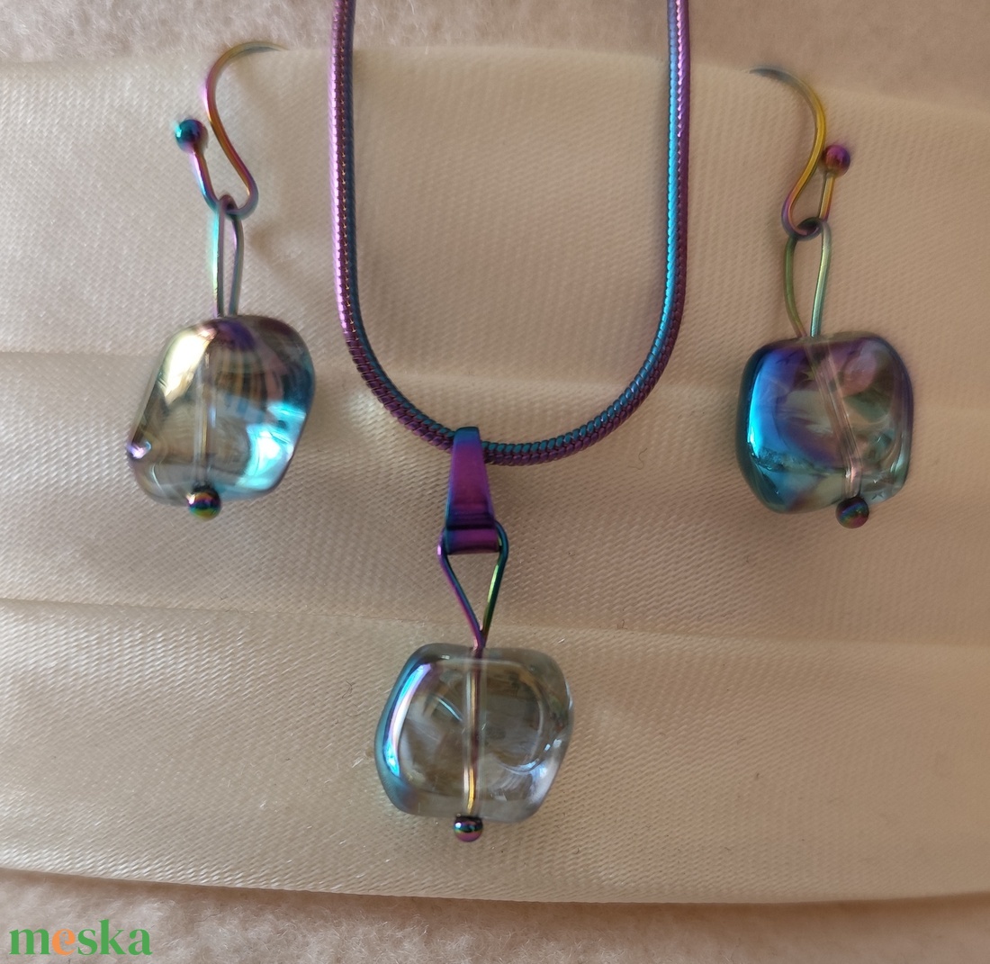 Kék szivrvny - ékszer - ékszerszett - Meska.hu