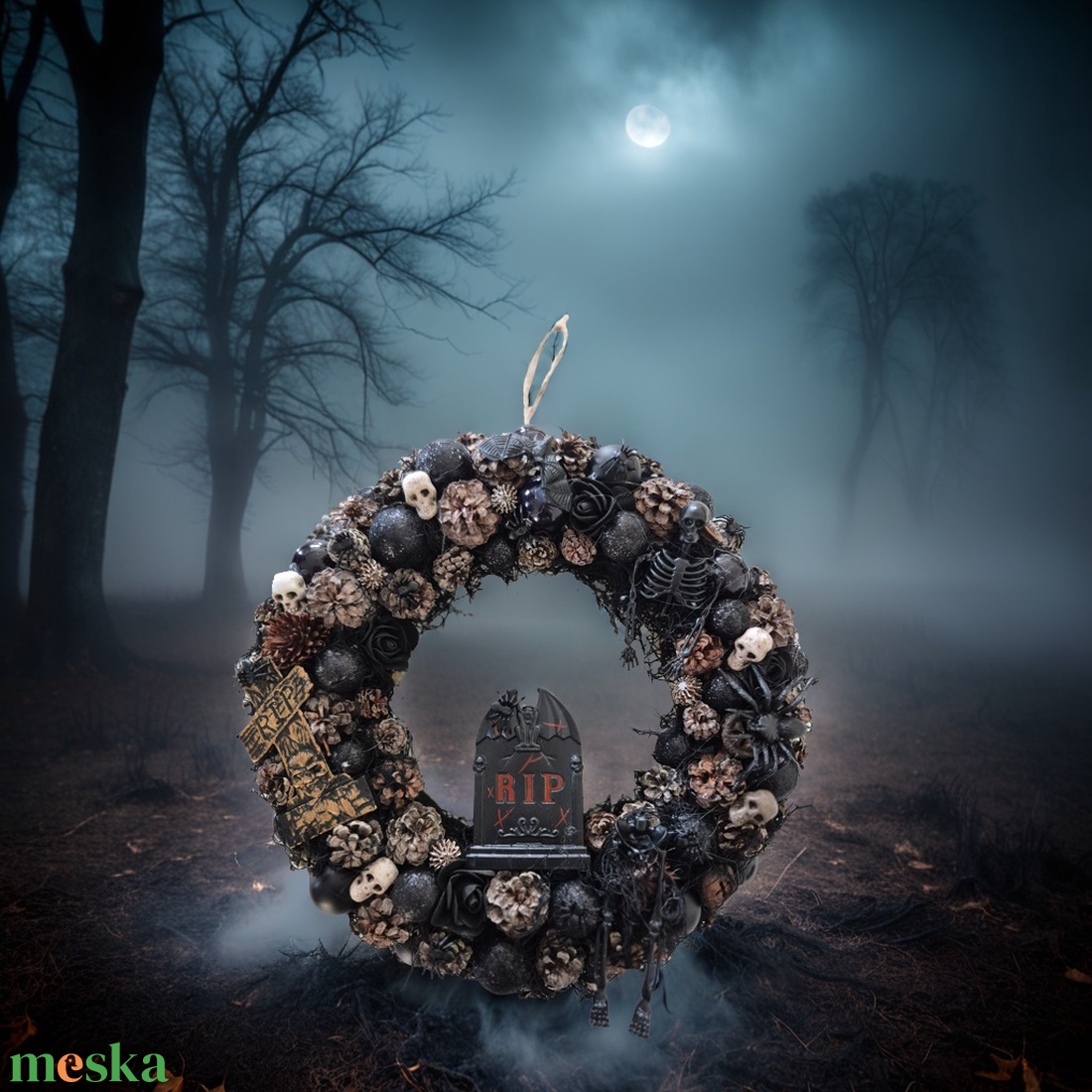 Halloweeni ajtódísz - otthon & életmód - dekoráció - ajtó- és ablak dekoráció - ajtódísz & kopogtató - Meska.hu