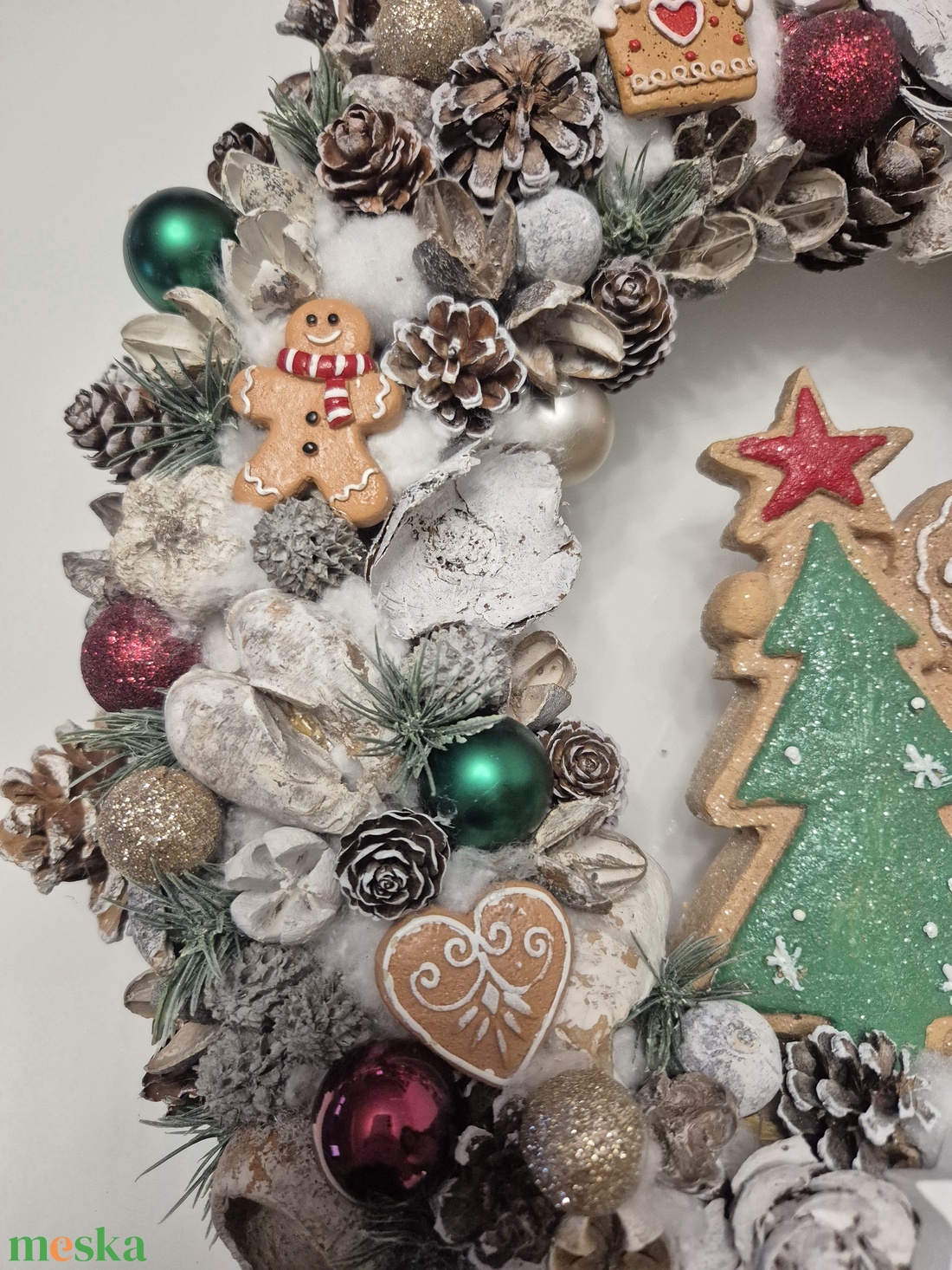 Mézeskalács-mesevilág kézműves karácsonyi ajtódísz - karácsony - adventi díszek - adventi ajtódísz - Meska.hu