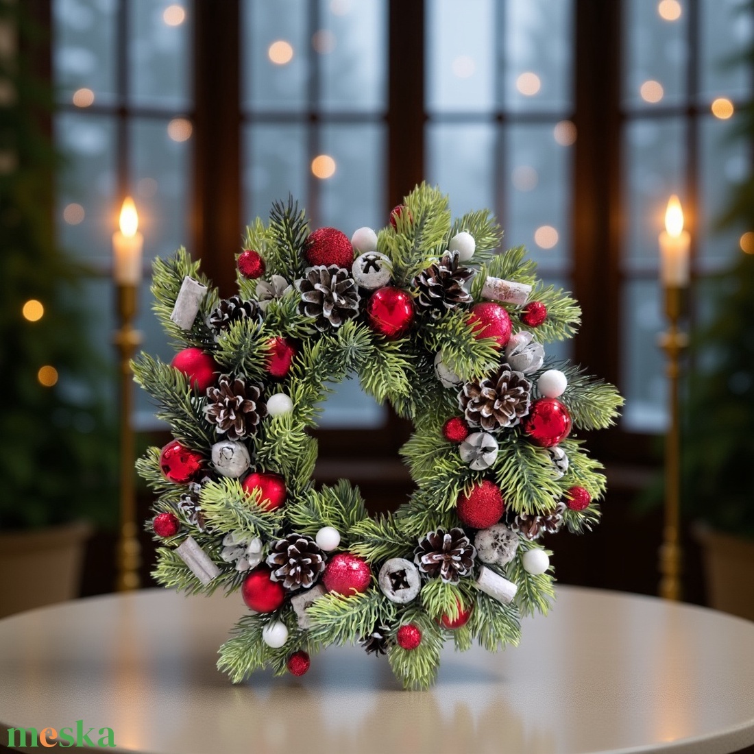 A karácsony varázsa - Klasszikus piros-arany karácsonyi dísz - karácsony - adventi díszek - adventi asztaldísz - Meska.hu